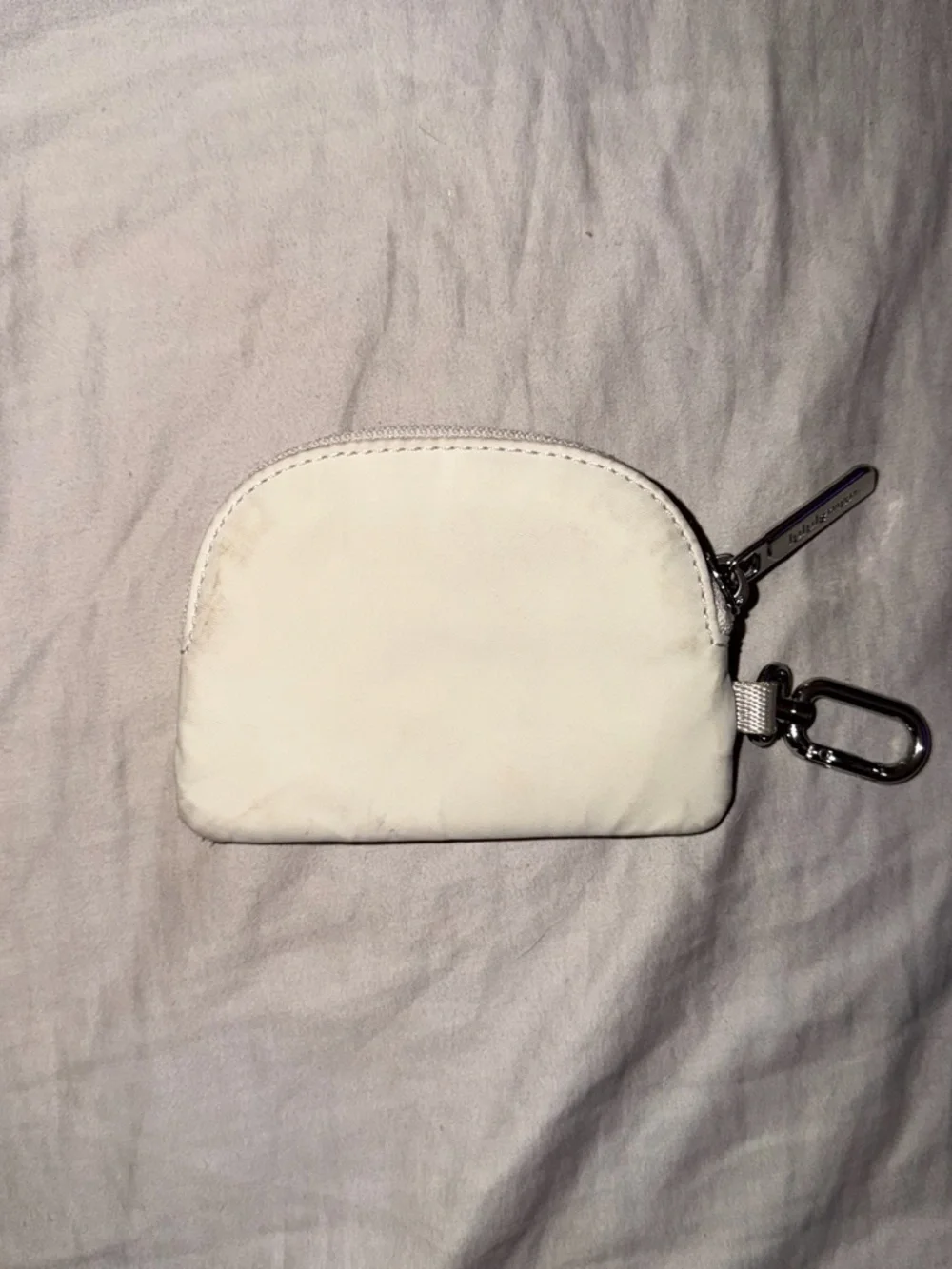 lululemon athletica Off-White Mini Zip Pouch with Key Clip